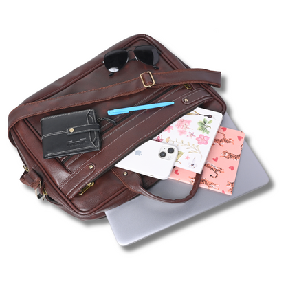 Classic Laptop & Messenger Bag with 5 Pockets - Fits 15.6" Laptop, Expandable Pocket