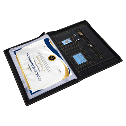 B4 Size (Bigger Than A4, Legal) Premium Professional File Folder for 40 Certificates, Marksheets, Documents Holder - Black