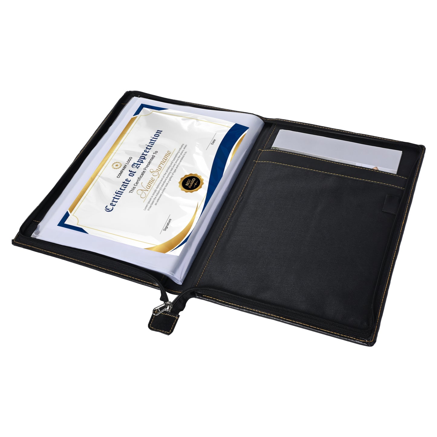 B4 Size (Bigger Than A4, Legal) Premium Professional File Folder for 40 Certificates, Marksheets, Documents Holder - Black