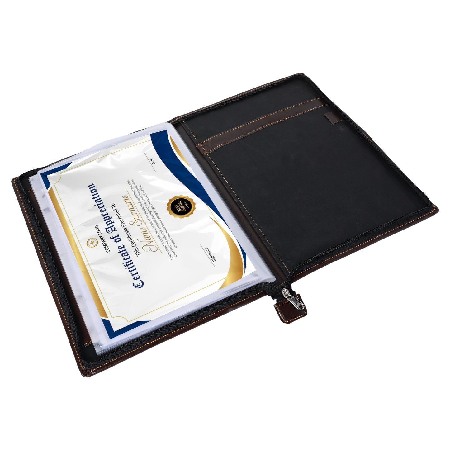 B4 Size (Bigger Than A4, Legal) Premium Professional File Folder for 40 Certificates, Marksheets, Documents Holder - Brown